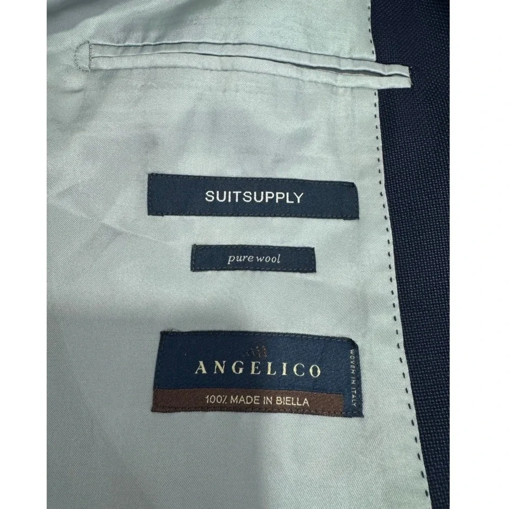 Suitsupply Angelico Pure Wool Navy Blue Blazer Sport Coat Men 46L